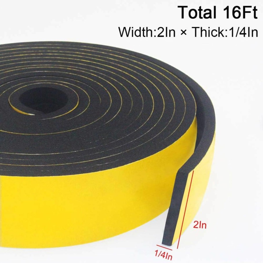 Home Improvement DGSL | Weather Stripping Door Seal Strip,Foam Insulation Tape For Sliding Doors And Windows,Gasket Seal, Anti Vibration Collision, Shockproof(1/2 In X 1/8 In X 33 Ft)