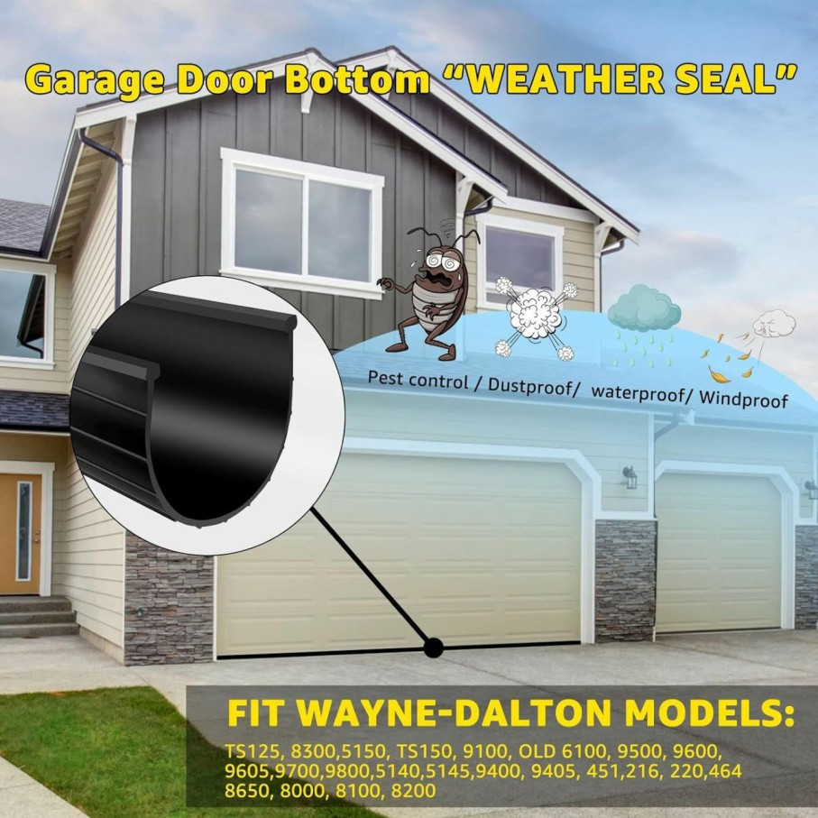 Home Improvement Sousery | Sousery Replacement For Wayne Dalton Garage Door Bottom Weather Seal 154448 For Weather Stripping Fit 16 Ft Wide Doors(16Ft)