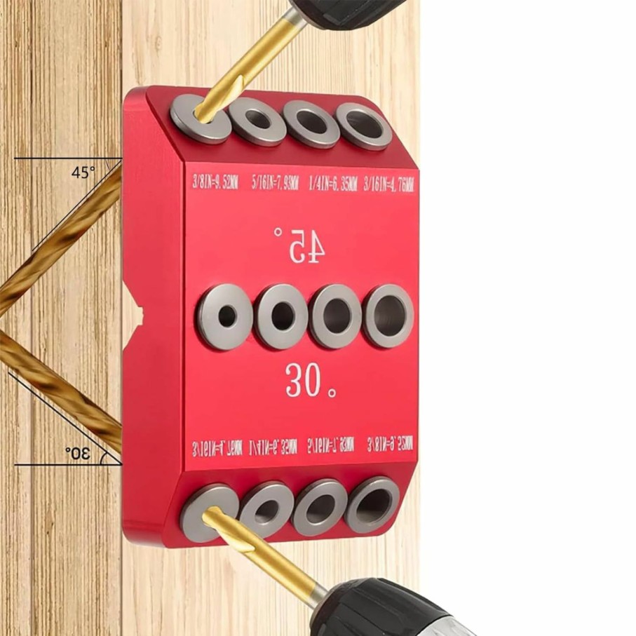 Home Improvement YuanTenhwy | Yuantenhwy 4 Sizes 30 45 90 Degree Angle Drill Guide Jig For Angled Hole And Straight Hole,Drill Block,Dowel Drill Guide,Stair Wire Handrail, Deck Cable Railing Lag Screw Drilling Template Block