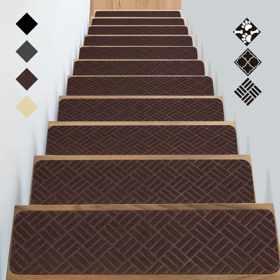 Home Improvement GOYLSER | Stair Treads For Wooden Steps - Non Slip Stairs Carpet Tape Peel And Stick With Double Adhesive Tape Set Of 15, Self Adhesive Indoor Stair Runner Rugs Cover Mat, 8\"X30\"