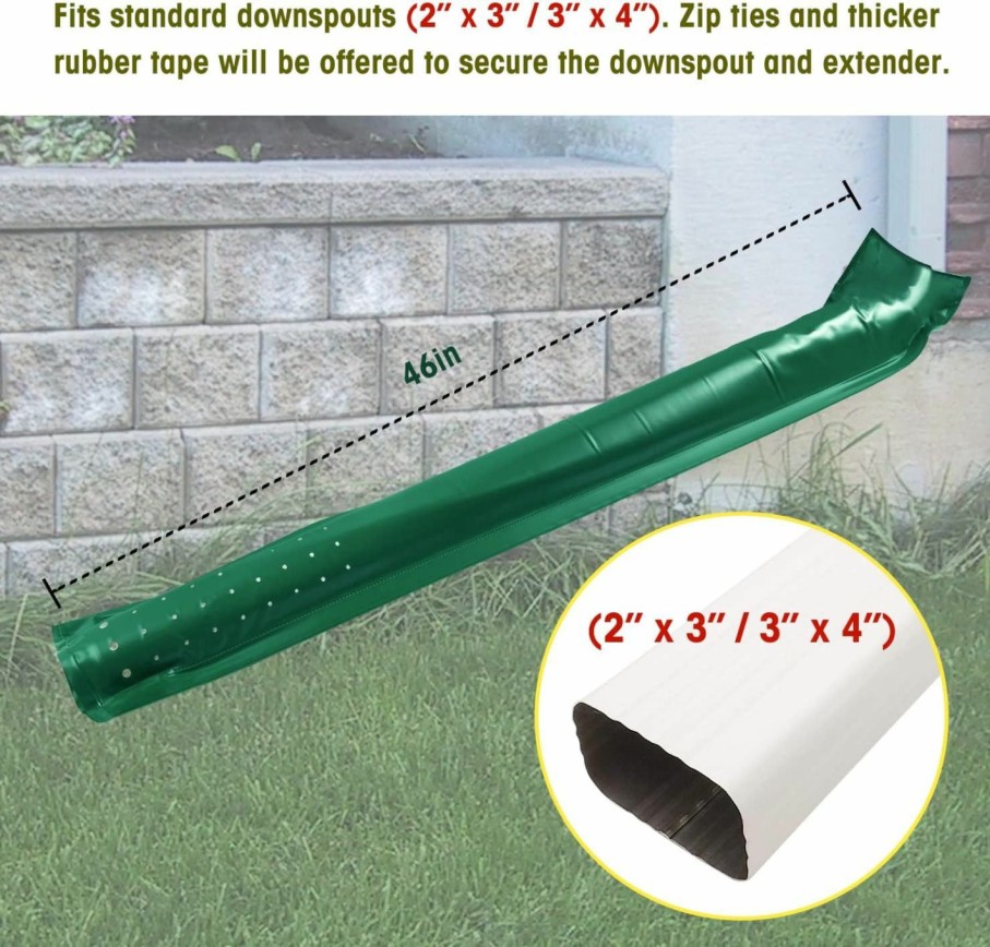 Home Improvement Touri | Touri 2 Pack 41Inch Flexible Rain Gutter Downspout Extension Extendable Drain Pipe Fits Most Standard 2\" X 3\" And 3\" X 4\" For Redirecting Water