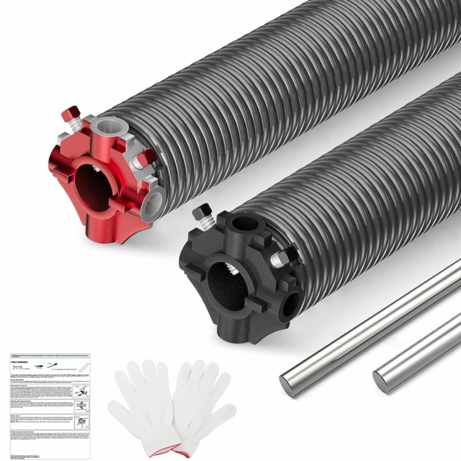 Home Improvement Arkantos | Arkantos Garage Door Torsion Springs 2\"(Pair), High Quality Electrophoresis Spring With Winding Bars +Anti-Slip Gloves, Minimum 16,000 Cycles Of Spring For Doors Replacement(0.218X2''X23'')