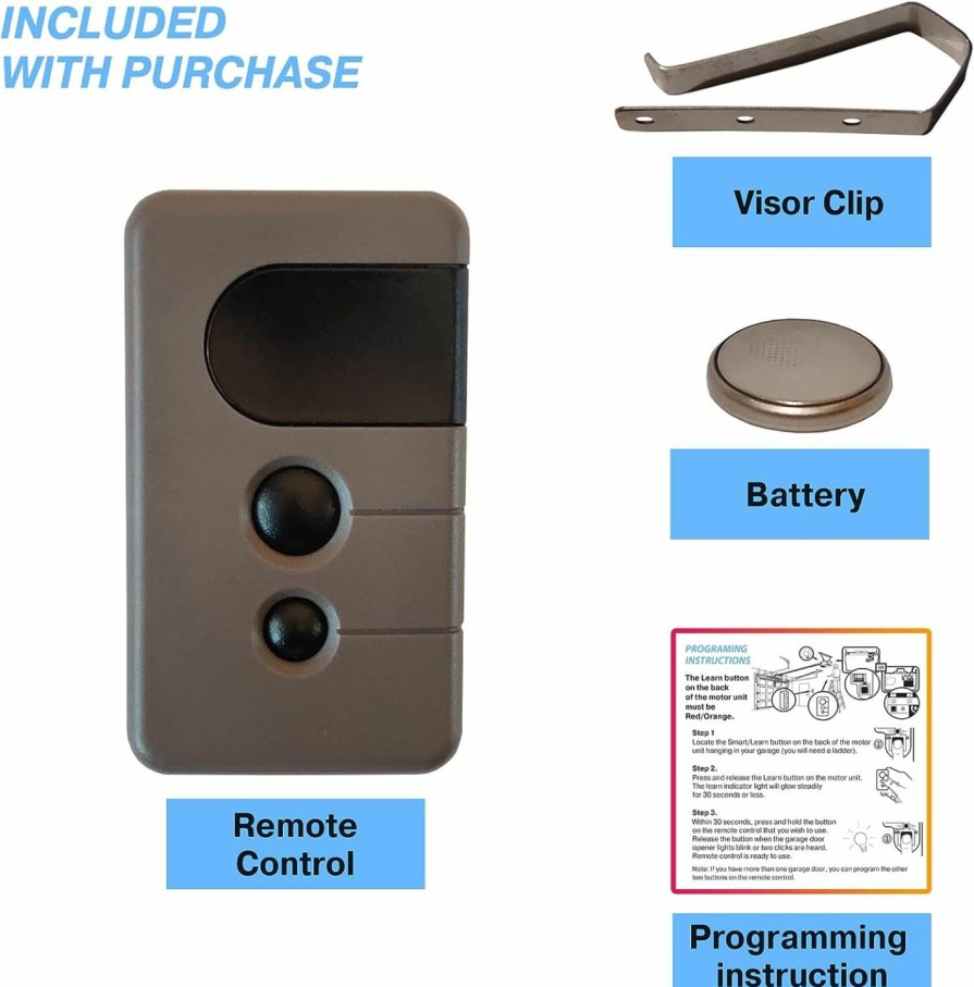 Home Improvement CARMATOR | For Sears Craftsman Garage Door Opener Remote Control 139.53681B Hbw1255 Liftmaster 971Lm 973Lm 390Mhz 2 Pack