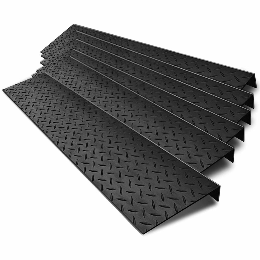 Home Improvement Spurtar | Spurtar Outdoor Stair Treads, 30\" X 10\" 5Pcs Rubber Stair Treads Non-Slip Outdoor, 30 Inch Rubber Stair Treads For Wooden Steps, Skid Resistant Stair Treads For Concrete Marble Tile Metal Stairs