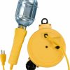 Home Improvement Bayco | Bayco Sl-450 Metal Shield Incandescent Utility Light With Grounded Receptacle On 20 Foot Retractable Reel , Yellow