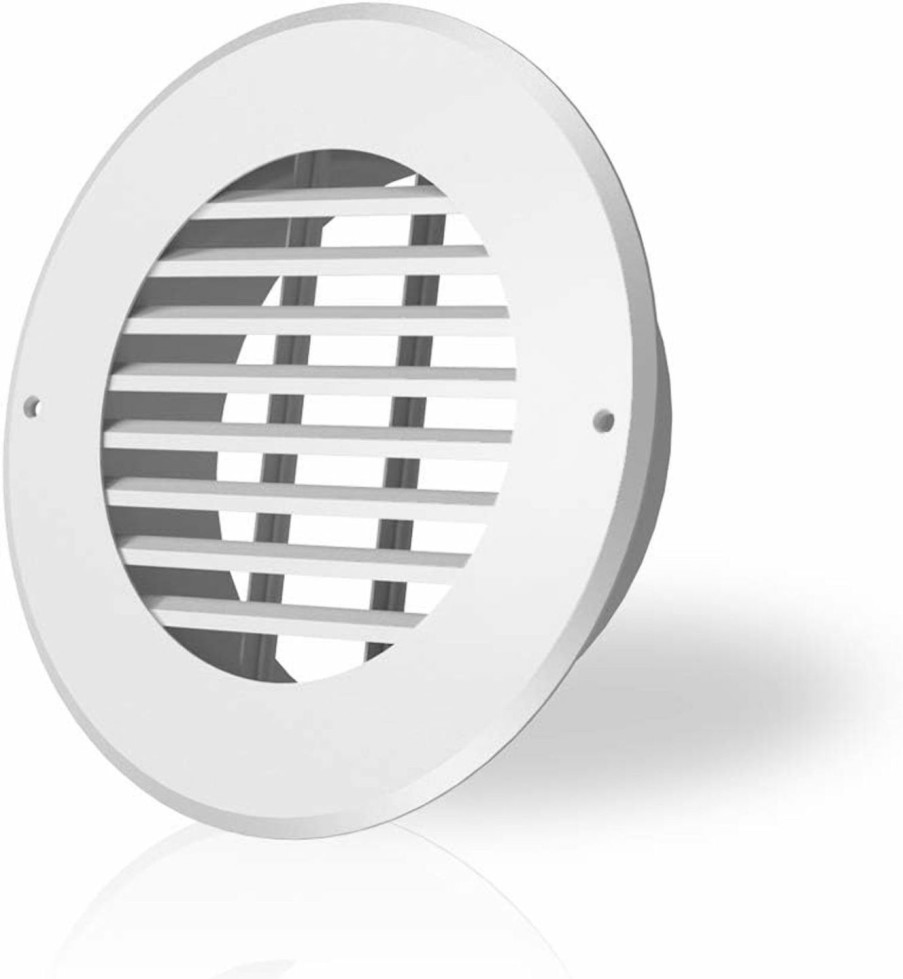 Home Improvement AC Infinity | Ac Infinity Wall-Mount Duct Grille Vent For 6-Inch Ducting, White Metal, Heating Cooling Ventilation And Exhaust