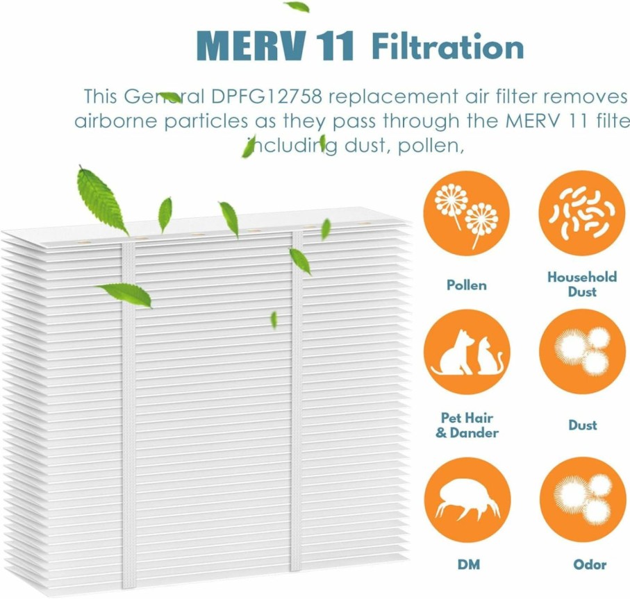 Home Improvement Curebilee | 12758 Filter Replacement Compatible With Generalaire Dpfg12758, Ac-1, Ac-22, Ac-3, Carrier 88Na2506Mb01 And Carrier 31Mf020/31Mf120 Or Bryant 902Bx Air Cleaner Media, 20X25X5 Merv 11 Filter, 2 Pack
