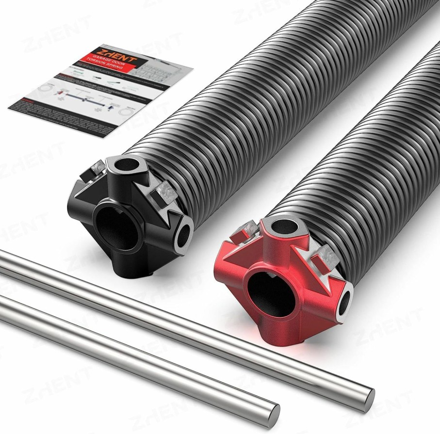 Home Improvement ZhenT | Garage Door Torsion Springs 2'' (Pair) With Non-Slip Winding Bars,High Quality Coated Torsion Springs With A Minimum Of 18,000 Cycles (0.207X2''X22'')