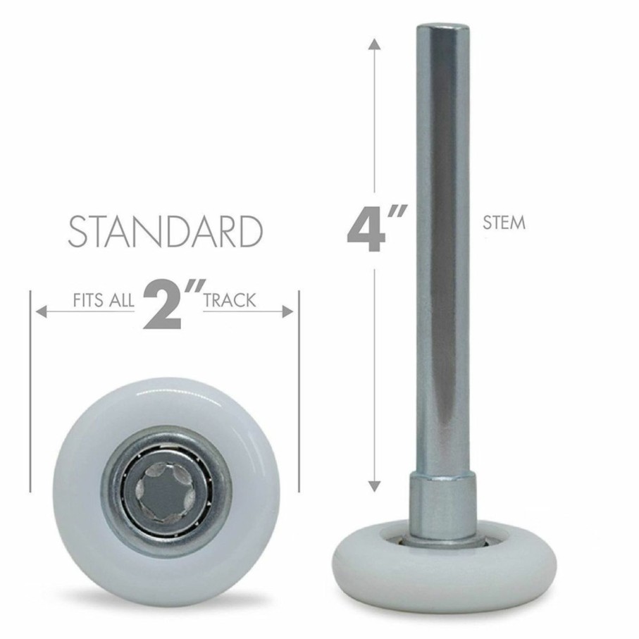 Home Improvement BC Precision | Ten (10) Nylon Garage Door Rollers With 4\" Inch Stems / 2\" Inch Rollers / 13 Balls