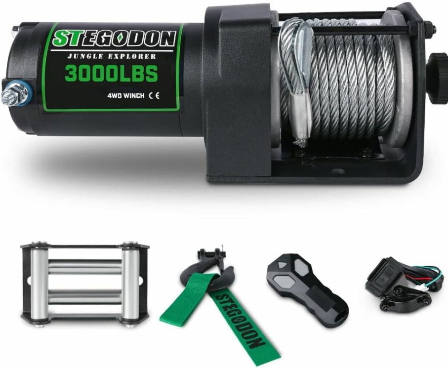 Home Improvement STIMULATER | Stimulater 3000Lb Atv/Utv Winch,Electric Winch 12V,Winch With Steel Cable,Steel Wire Winch With Wireless Remote And Wired Remote,With Hawse Fairlead,Ip67 Waterproof,Suitable For Most Atvs And Utvs