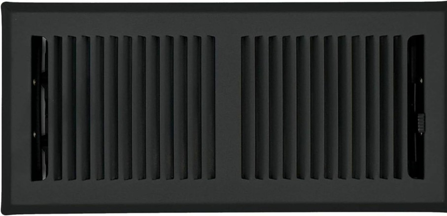 Home Improvement Rocky Mountain Goods | Rocky Mountain Goods 4" X 10" Black Floor Register Vent - Heavy Duty Steel Floor Vent With Easy Adjust Airflow Lever (1)