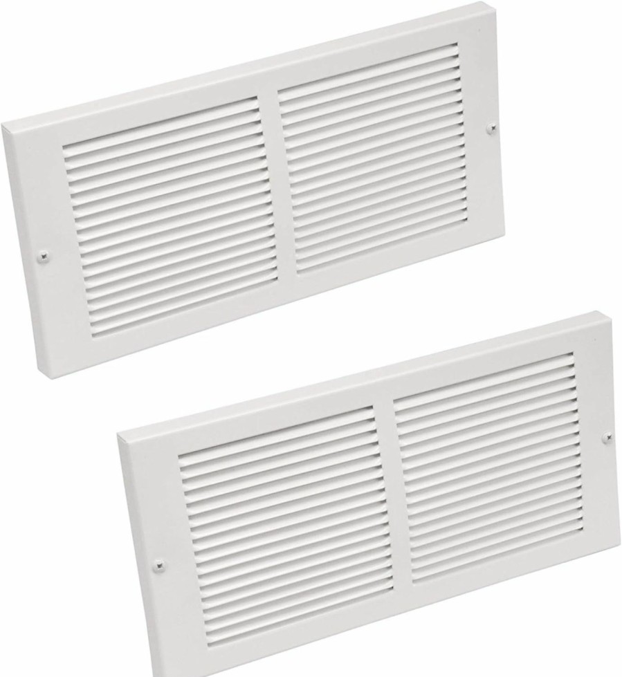 Home Improvement Imperial | Imperial 14\" X 6\" Painted Metal Baseboard Grille, White, Rg0033, 2 Pack