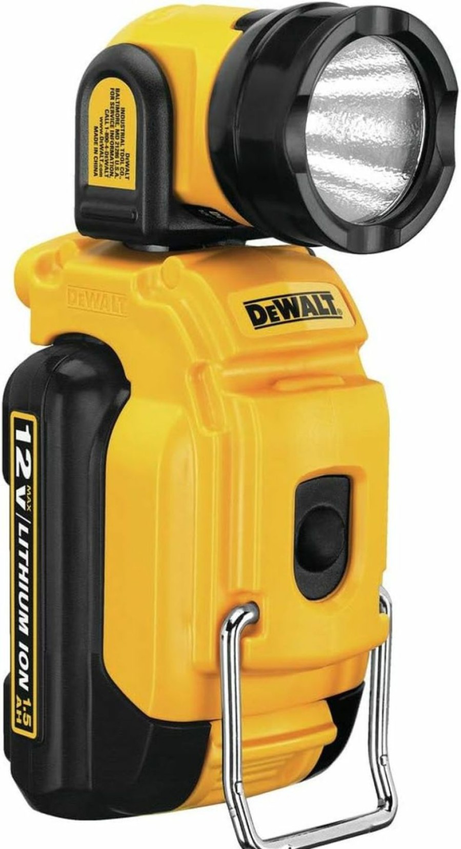 Home Improvement DEWALT | Dewalt 12V Max Magnetic Work Light, Led, Hand Held With Clip And Pivoting Head, 130 Lumens, Tool Only (Dcl510), Yellow