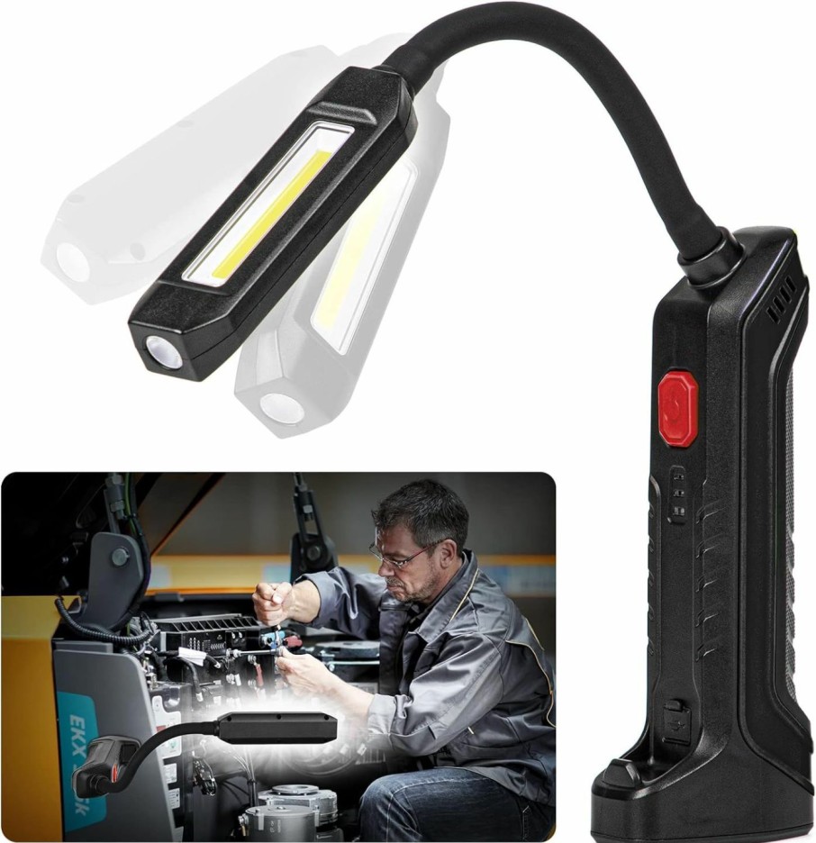 Home Improvement Aaleds | Led Work Light, Aaleds Magnetic Flashlight, Up To 1000Lumens Rechargeable&Magnet&Hook, 360 Pivoting Head, Cordless Flexible Gooseneck, Ideal Tools&Mechanic Light For Men,Car Repair, Power Outage.