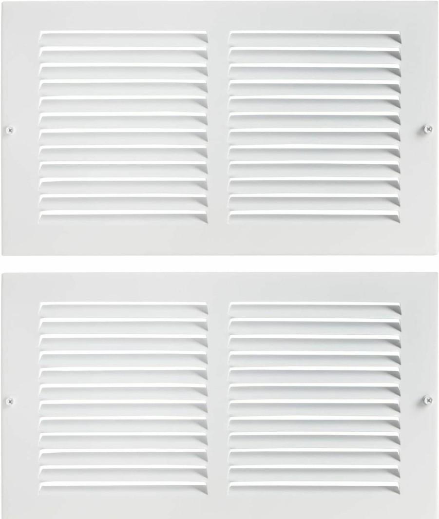 Home Improvement Built Industrial | 2 Pack White Air Vent Covers, Iron Return Air Grill For 6X12 Hvac Systems