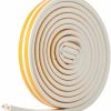 Home Improvement v cool livat | Indoor Weather Stripping Seal Strip For Doors/Windows Backing Seals Large Gap Self Adhesive Foam (16 Feet, White)