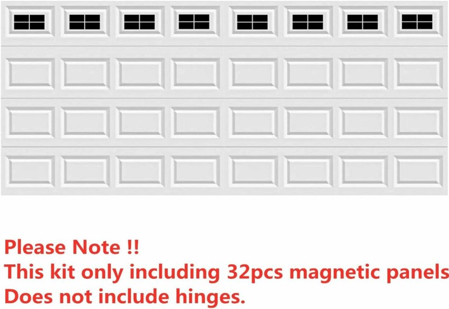 Home Improvement YURROAD | 32 Sheets 2 Car Garage Kits Household Easy Installation Magnetic Panels Fake Windows Hardware Decorative (Size 6.14\" X 4\")