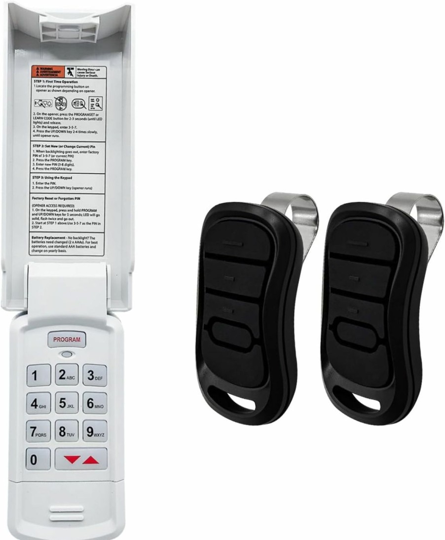 Home Improvement Bxmgr | Gk-R Keypad And 2 Pack G3T-R 3-Button Garage Door Remote, Compatible With Genie Intellicode Technology And Overhead Garage Door Opener, Since 1995 315/390 Mhz, Replacement For G3T-R G3T-A G3T-Bx O3T-A