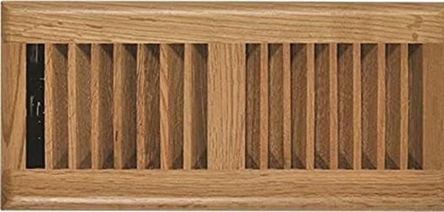 Home Improvement Rocky Mountain Goods | Rocky Mountain Goods Floor Register Vent - 4-Inch By 10-Inch - Easy Adjust Air Supply Lever - Premium Finish - Heavy Duty To Allow Walk On Use (Oak Wood)