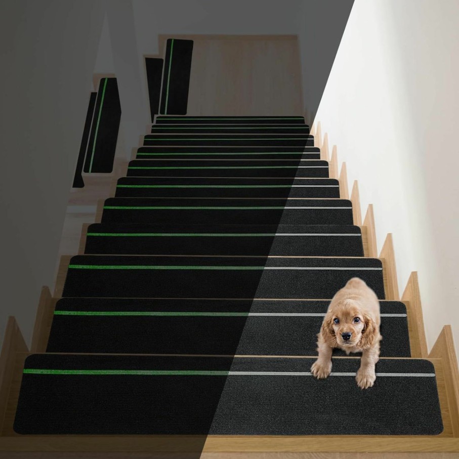 Home Improvement HOMBYS | Hombys Glow In The Dark Stair Treads For Wooden Steps Indoor 15 Pack, 8\" X 30\" Non Slip Carpet Tape With Back Self Adhesive For Stairs Steps Wood Concrete