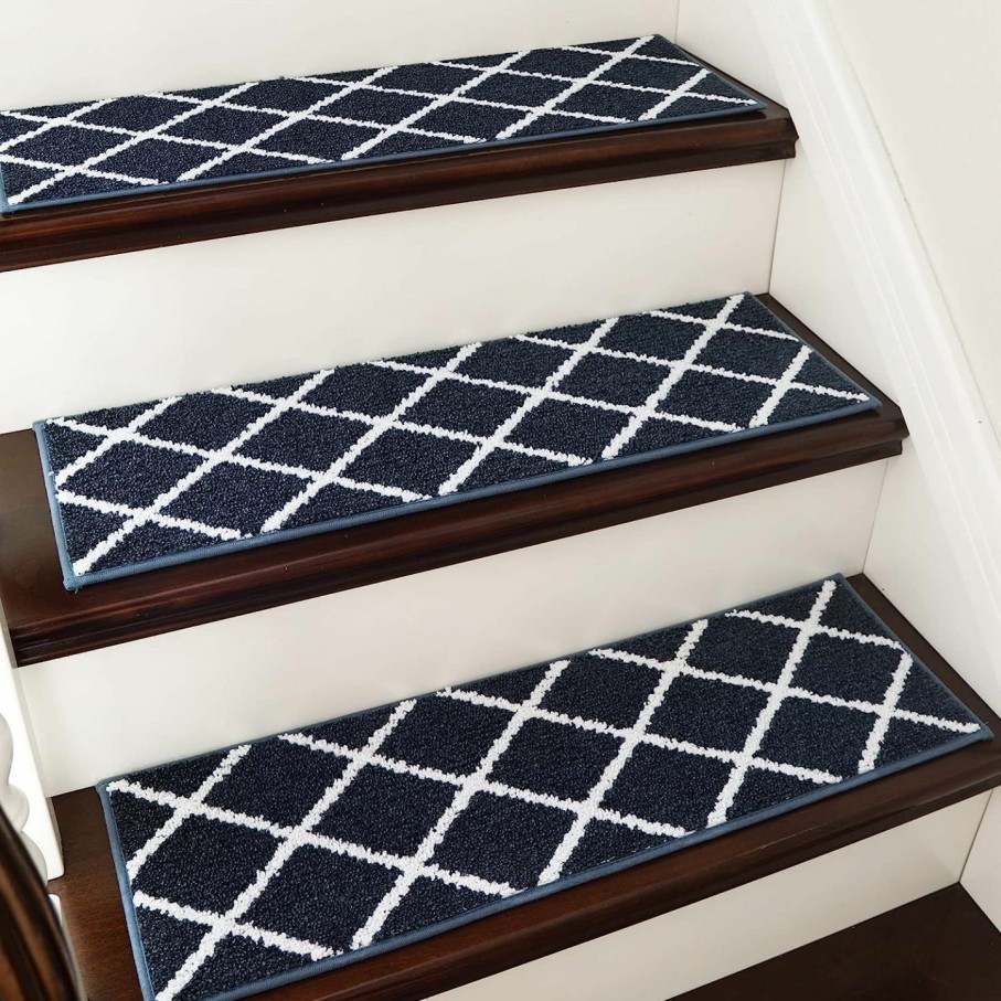 Home Improvement COSY HOMEER | Cosy Homeer Edging Stair Treads Non-Slip Carpet Mat 28Inx9In Indoor Stair Runners For Wooden Steps, Stair Rugs For Kids And Dogs, 100% Polyester Tpe Backing 15Pcs,Black