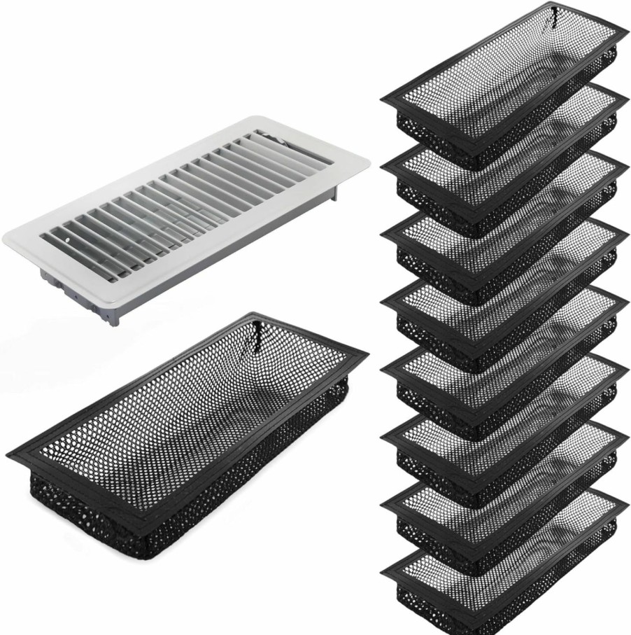 Home Improvement warmfarm | Pack 8 Floor Register Cover Trap,Floor Vents Hoods For Home Air Vent Filters,Register Filters For Floor Vents(4 X 10 Inch)