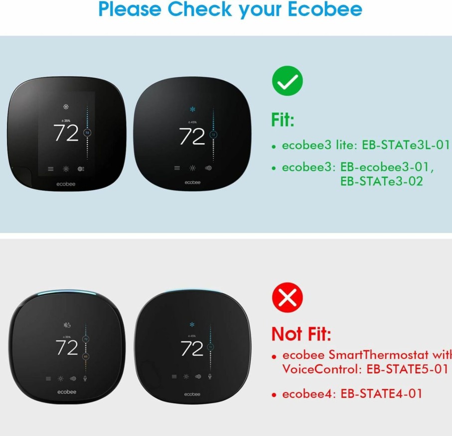 Home Improvement CaseBot | Casebot Wall Plate For Ecobee3 Lite / Ecobee3 Smartthermostat, Practical Trim Kit, Easy Installation, Durable Polycarbonate Material, Stylish Design (White)