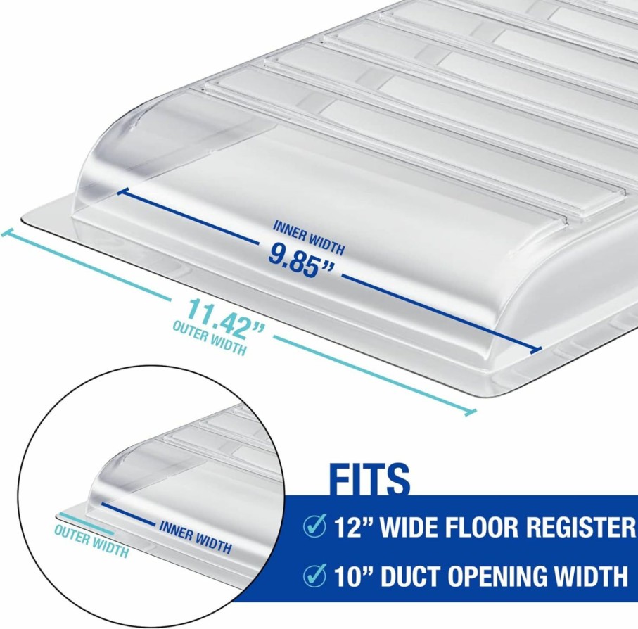 Home Improvement Ventilaider | Ventilaider Air Vent Extender For Under Furniture, Includes Installation Tape, Stronger Plastic Material, Low Profile, Fits Floor Registers Covers Up To 11.3\" Wide, 1.2\" Tall, Extends From 17\"-30\"