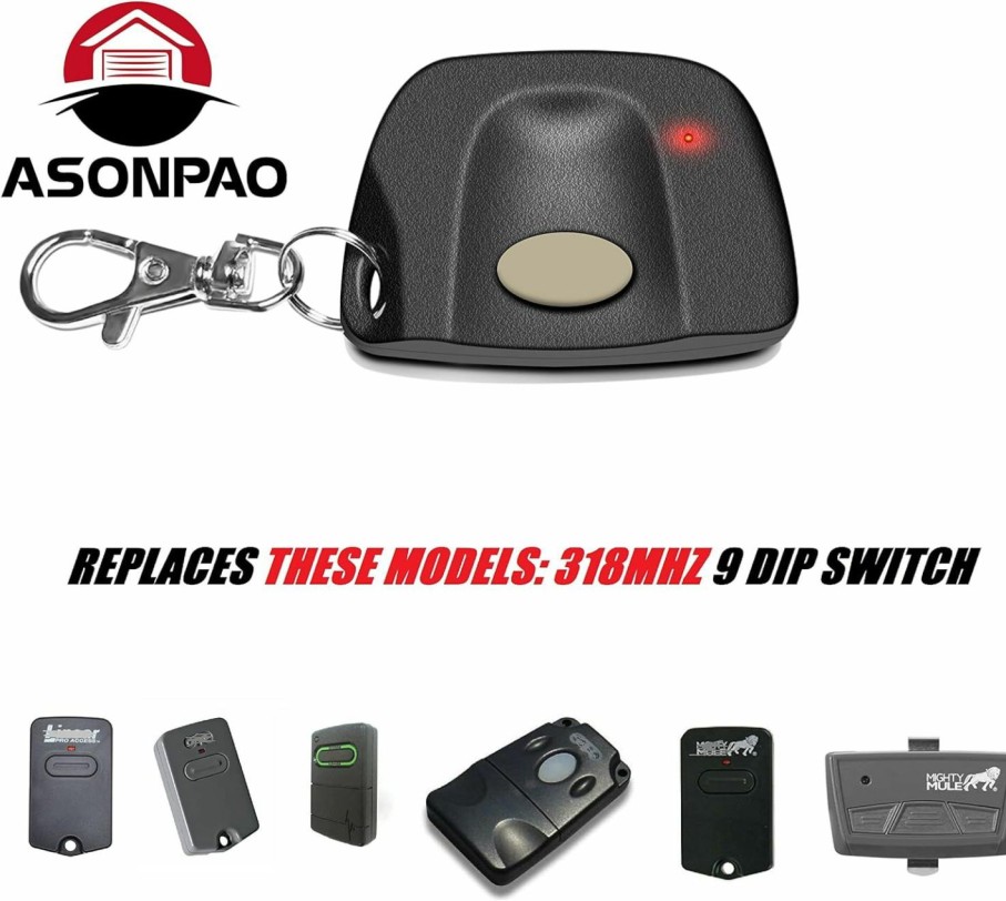 Home Improvement ASONPAO | Asonpao Rb741/Fm135 Mini Keychain Remote Transmitter For Gto Mighty Mule Linear Pro Access Gate Opener (Two)