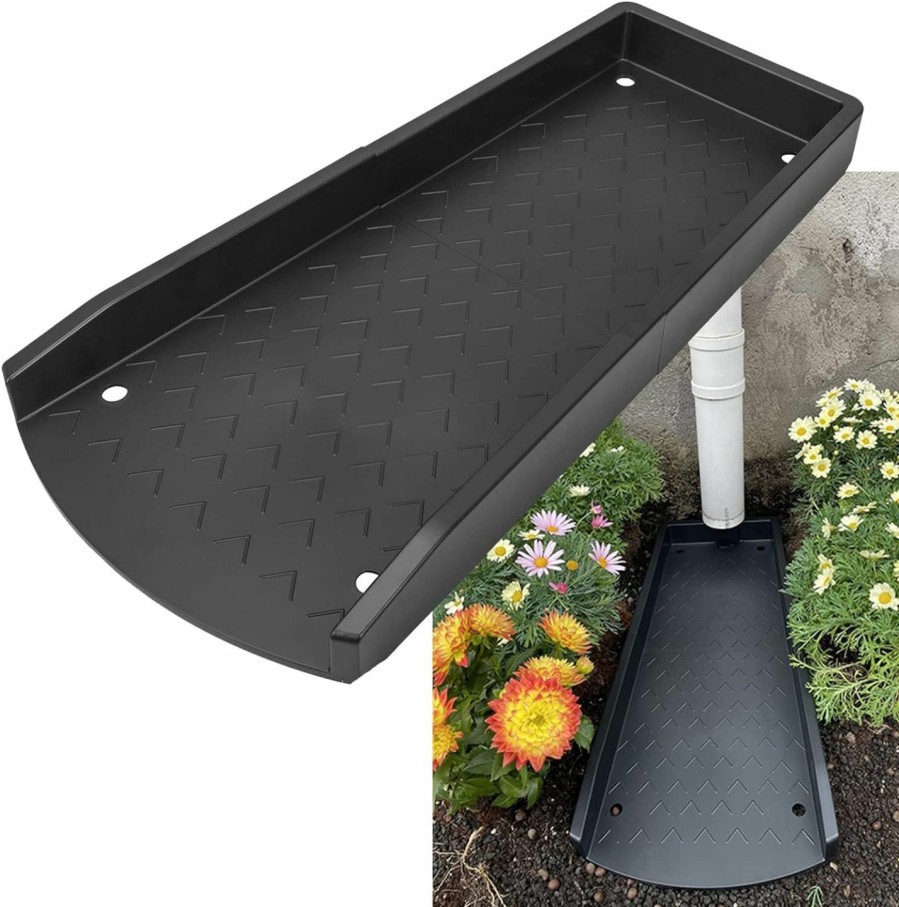 Home Improvement Jamphaza | Jamphaza 1Pack Gutter Downspout Extensions, Rain Gutters Downspout Splash Block, Down Spout Extender, Drain Gutter Guard Diverter, Black