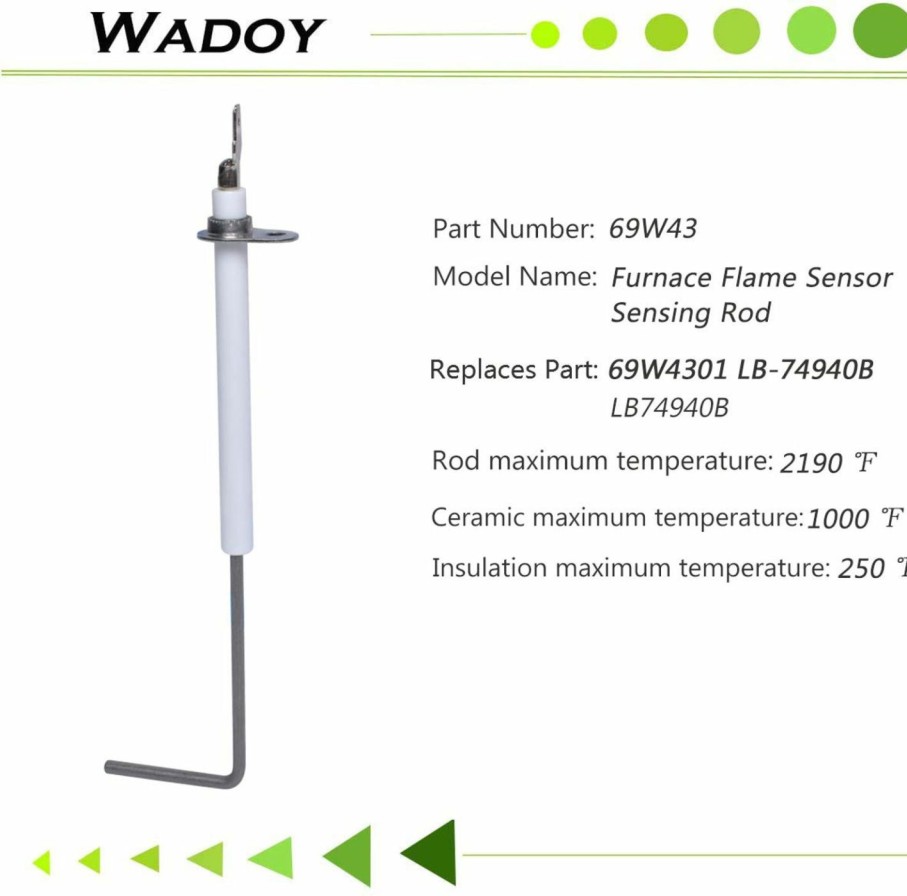 Home Improvement Wadoy | 69W43 Flame Sensor Replacement Compatible With Lennox Armstrong Ducane Furnace, 90 Flame Sensor Sensing Rod Replaces 69W4301 Lb-74940B Lb74940B