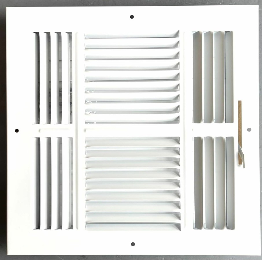 Home Improvement Generic | 10\"X 10\" (Duct Opening Size) 4-Way Stamped Face Steel Ceiling/Sidewall Air Supply Register - Vent Cover - Actual Outside Dimension 11.75\" X 11.75\"