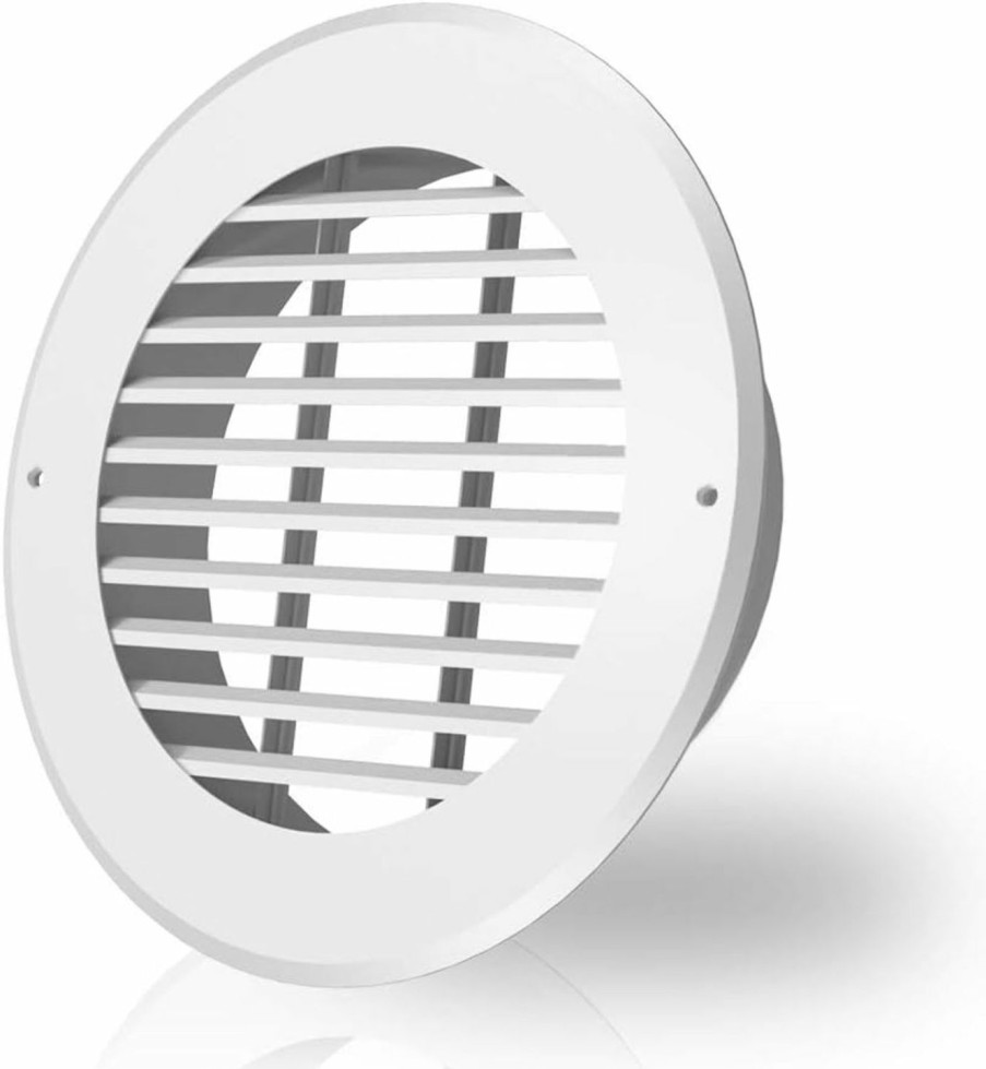 Home Improvement AC Infinity | Ac Infinity Wall-Mount Duct Grille Vent For 8-Inch Ducting, White Metal, Heating Cooling Ventilation And Exhaust