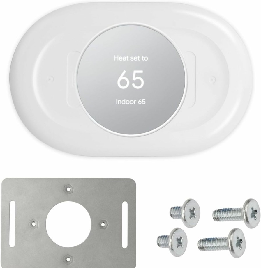 Home Improvement Pokin | Nest Thermostat Wall Plate Cover, Compatible With Google Nest Thermostat 2020 - Trim Kit Fits Home Thermostat Accessories, Easy To Install - Snow