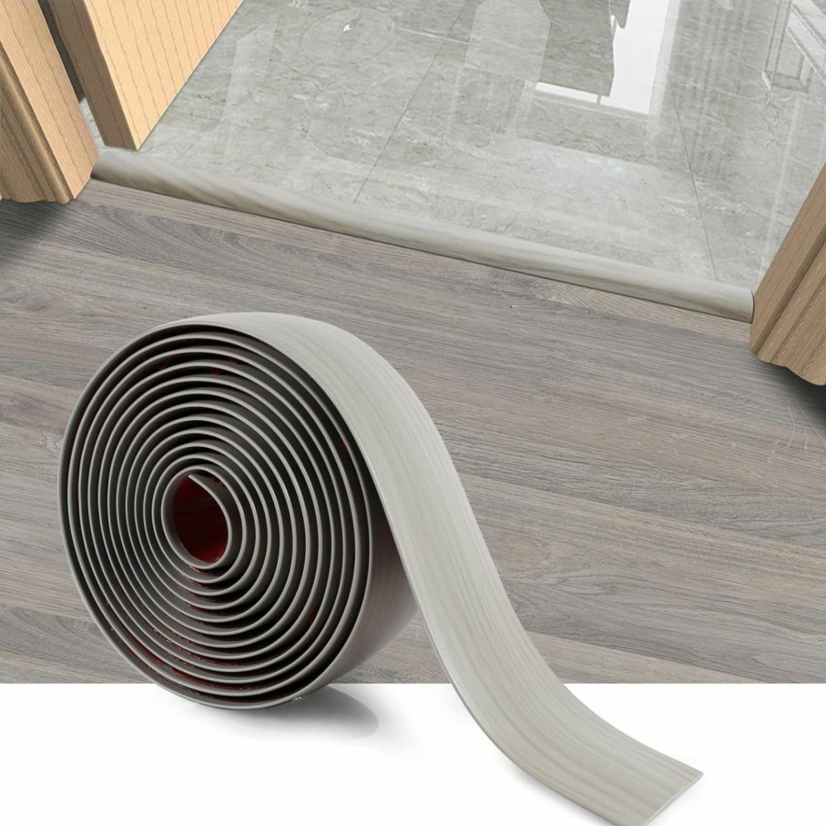 Home Improvement Peunitory | Floor Transition Strip, 10 Ft Self Adhesive Vinyl Flooring Transition Strips Wood To Tile Floor Divider Strip For Joining Floor Gaps Tiles Carpet Threshold Transition (1.97In W, Gray)