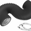 Home Improvement TEAIERXY | Teaierxy 6 Inch 8 Feet Flexible Dryer Vent Hose,Insulated Air Ducting,Pvc Aluminum Foil With 2 Clamps For Hvac Ventilation,Heating Cooling,Grow Tents(Black)