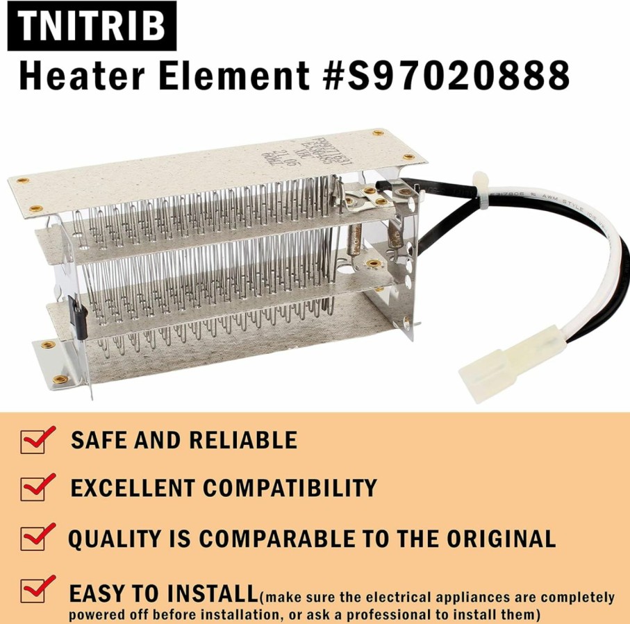 Home Improvement TNITRIB | S97020888 Heater Element Replacement Parts Compatible With Nutone Heater Element|Nutone Bathroom Fan Heating Element|Nutone Bathroom Fan Replacement Parts Fits 765Hfl 765Hl Qtx100Hl Qtx110Hl