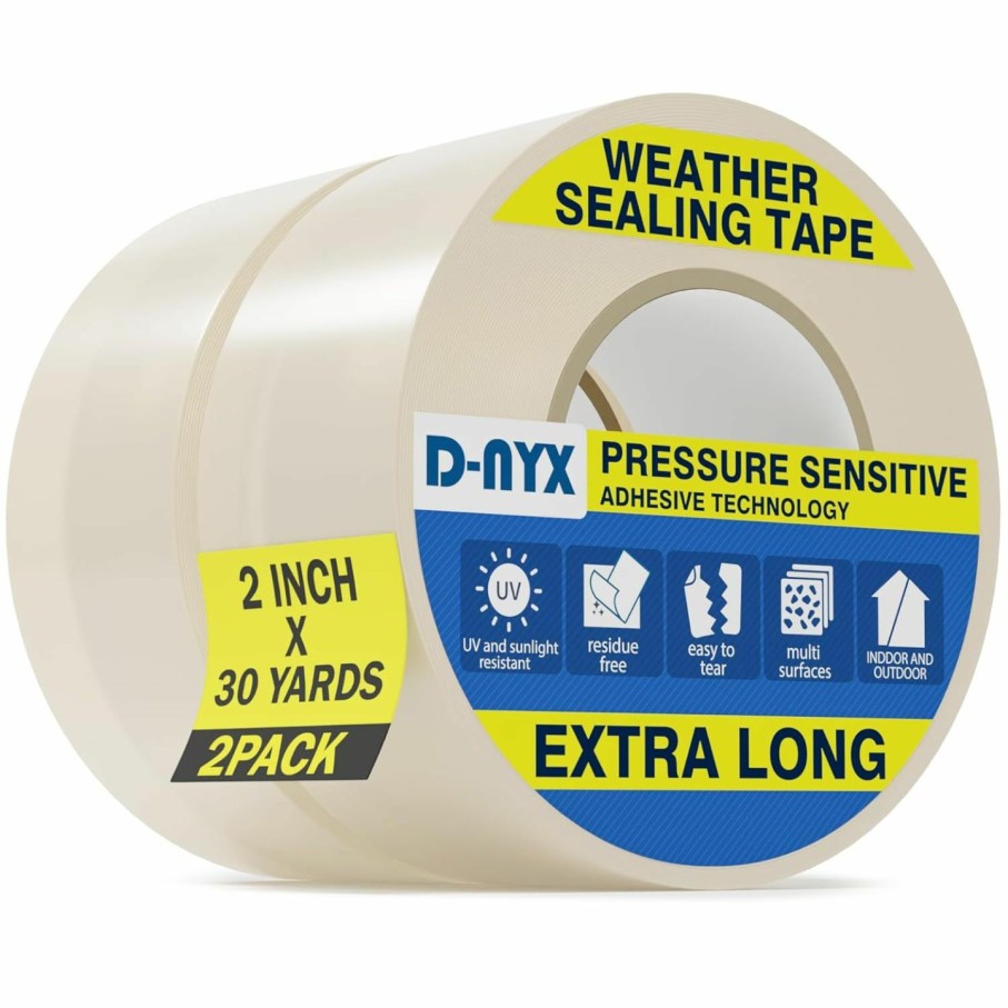 Home Improvement D-NYX | Weather Sealing Tape For Window Heavy-Duty Residue-Free Rv Insulation Tape For Doors And Windows | Plastic Window Coverings For Winter | Weather Stripping Tape