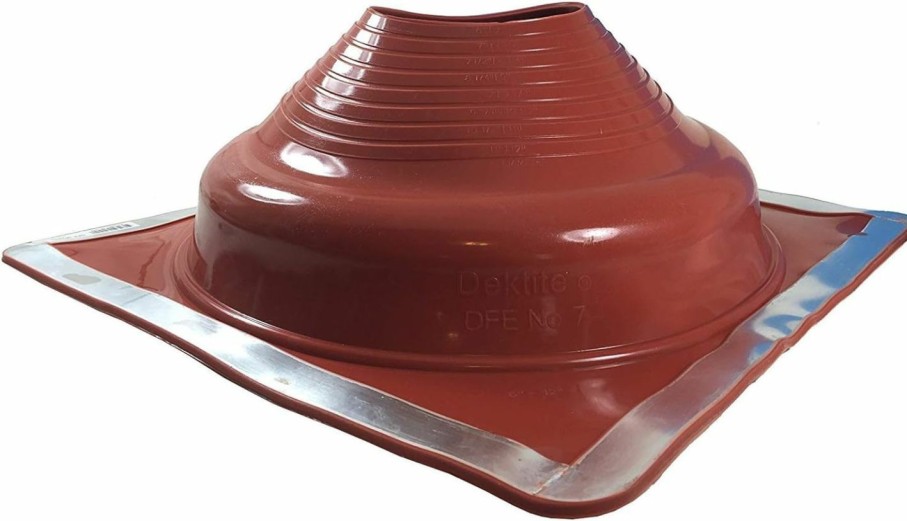 Home Improvement Dektite | Dektite Premium #7 Red Silicone Metal Roof Pipe Flashing, High Temp, Square Base, Pipe Od 6\" To 12\"