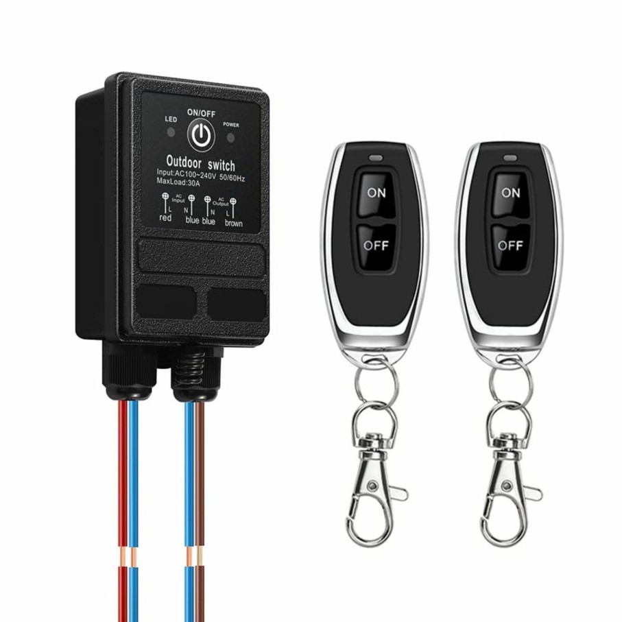 Home Improvement WOODGUILIN | Woodguilin Wireless Relay Switch 12V,Dc12V/24V/48V/72V 30A Relay, Remote Control Switch With 328Ft Long Range For Anti-Theft Alarms,Roller Lind Door,Ceiling Lights,Gate Barriers.(12V 100M)