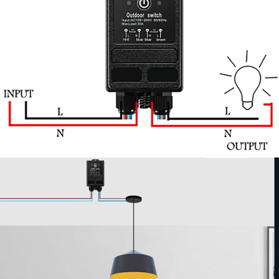 Home Improvement WOODGUILIN | Woodguilin Wireless Relay Switch 12V,Dc12V/24V/48V/72V 30A Relay, Remote Control Switch With 328Ft Long Range For Anti-Theft Alarms,Roller Lind Door,Ceiling Lights,Gate Barriers.(12V 100M)