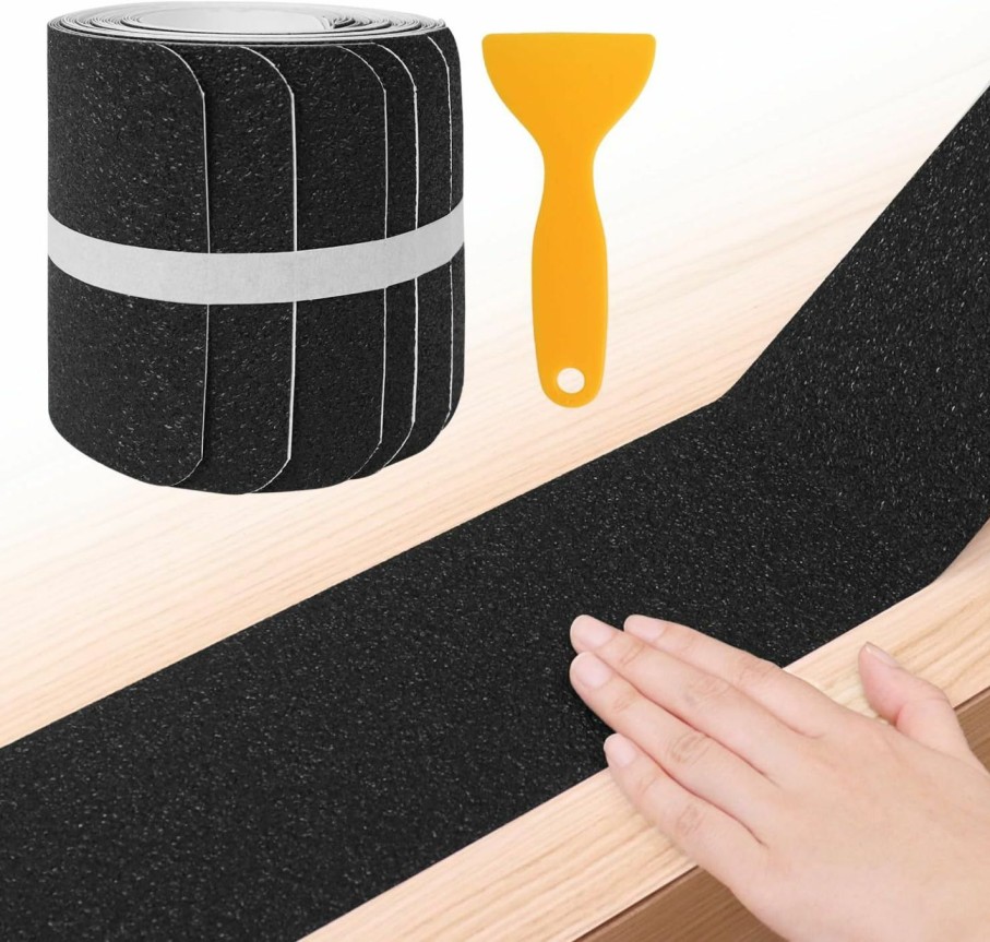 Home Improvement GOYLSER | Clear Grip Tape Non Slip Stair Carpet Strip, Non Skid Tape Carpet Stair Tread For Wooden Clear Tape 4 Inch X 15 Foot, Non Slip Roll Sticker Waterproof Outdoor Step Grip Tape For Stair For Wooden Step